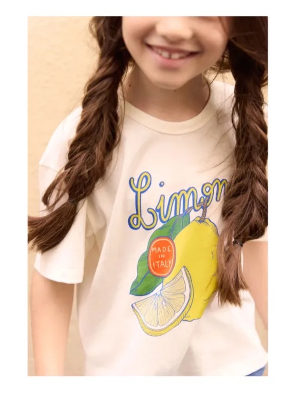 NWT $79 BONTON Livo Limone T-Shirt | White Kids